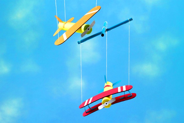 Help your kid take off with this airplane craft. This string puppet plane is a great art activity that turns into a creative toy with tons of play opportunities.