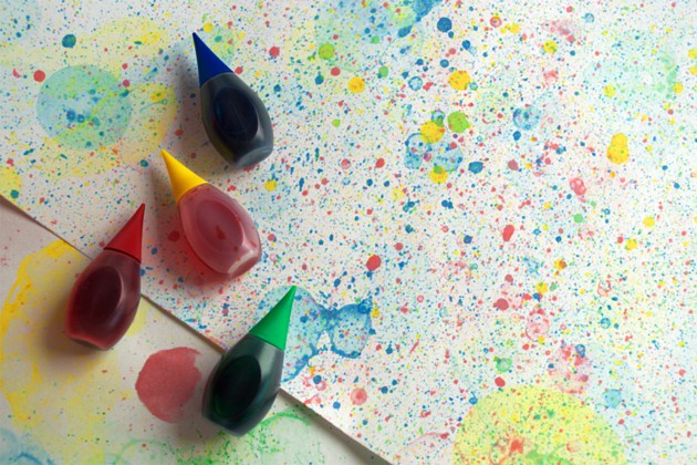 A painting made with watercolor bubbles.
